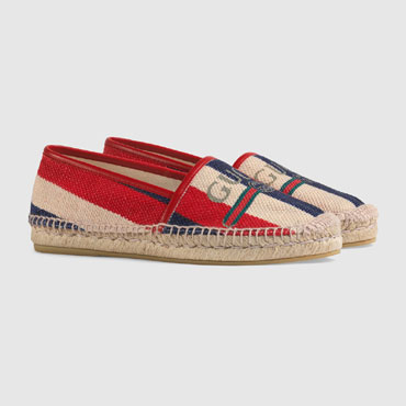 Gucci logo Sylvie canvas espadrille 525882 9SP10 9094