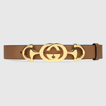 Gucci Leather belt with Interlocking G Horsebit 550122 AP00G 2837