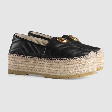 Gucci Leather espadrille with Double G 551884 BKO00 1000