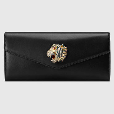 Gucci Broadway leather clutch with tiger 576532 BNMGX 1093