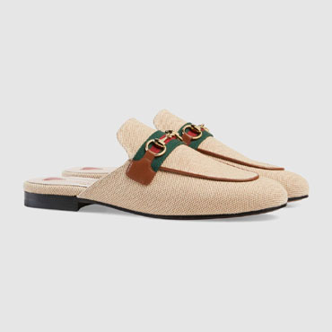 Gucci Womens Princetown canvas slipper 577264 98B30 9786