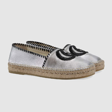 Gucci Metallic leather espadrille 602508 B8B00 8106