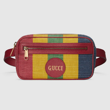 Gucci Baiadera stripe canvas belt bag 625895 2CSAT 8946