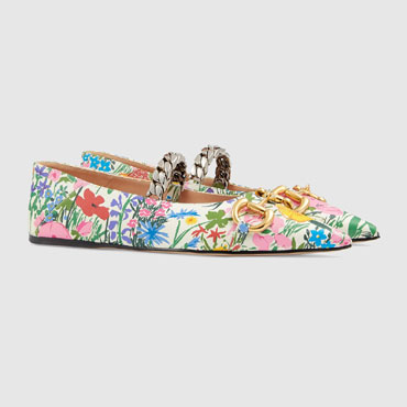 Gucci Ken Scott print leather flats 647605 2L300 9251