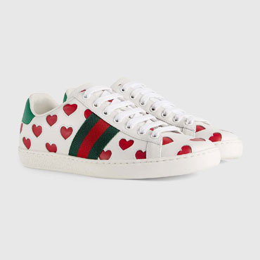 Gucci Ace sneaker with hearts 676959 1XG60 9062