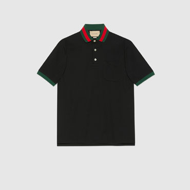 Gucci Cotton Piquet Polo With Web Collar 701735 XJELJ 1043