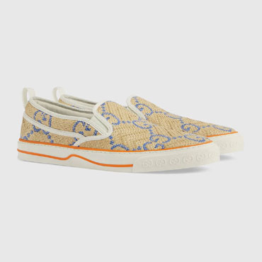 Gucci Tennis 1977 raffia sneaker 703233 UWBN0 9575