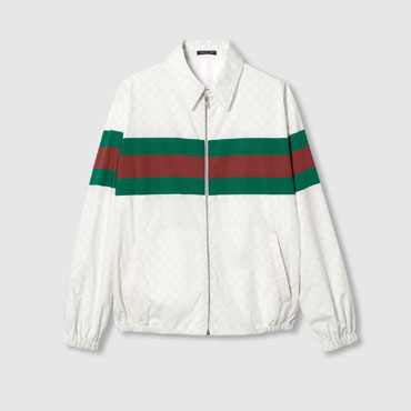 Gucci GG Print Cotton Jacket In White 770373 ZAQZF 9669