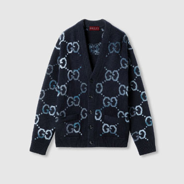 Gucci Wool Cardigan With GG Intarsia 770507 XKDSJ 4735