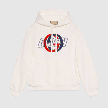 Gucci Cotton Jersey Hooded Sweatshirt In Off White 770839 XJGA2 9314