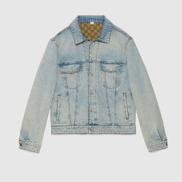 Gucci Reversible Denim Jacket In Light Blue 771818 XDCTO 4452