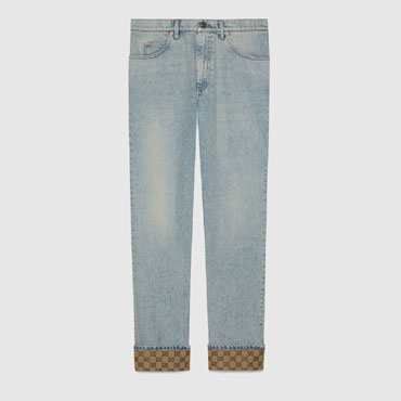 Gucci Washed Denim Pant With GG Turn Ups 774078 XDCTN 4452