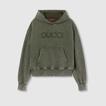 Gucci Embroidered Cotton Jersey Hooded Sweatshirt 787274 XJGUL 3240