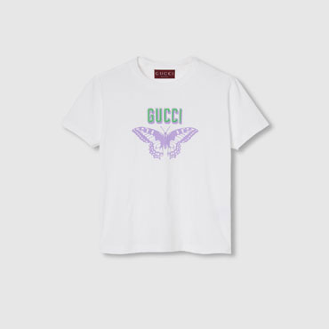 Gucci Printed Cotton Jersey T-shirt In Off White 787299 XJGS9 9280