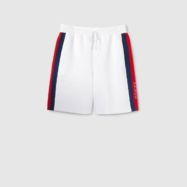 Gucci Neoprene Shorts With Web In White 787878 XJGJZ 9971