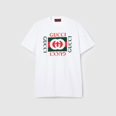 Gucci Printed Cotton Jersey T-shirt In White 788093 XJGL3 9669