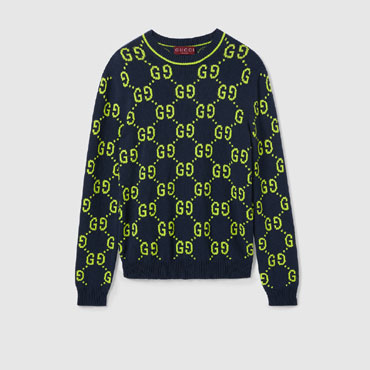 Gucci GG Cotton Jacquard Crewneck Sweater 791043 XKD35 0401