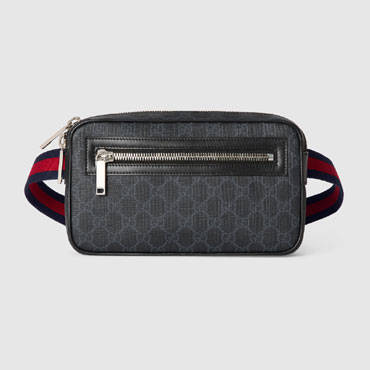 Gucci GG Belt Bag With Zip Pocket In Black GG Supreme 792094 FADJM 1043