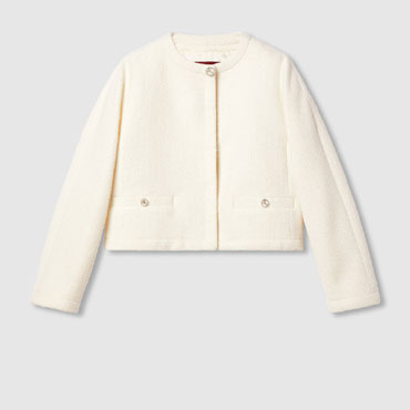 Gucci Wool Boucle Jacket In Off White 803857 ZARWV 9003