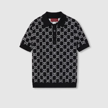 Gucci Reversible GG Wool Jacquard Polo Shirt 814273 XKEJP 1070