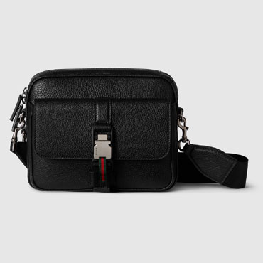 Gucci Small Crossbody Bag With Web In Black 816751 AAEF6 1042