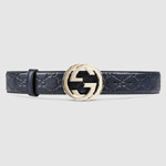 Guccissima belt with interlocking G 114876 AA61E 4009