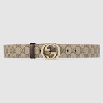 Gucci GG Supreme belt with G buckle 370543 KGDHG 9643