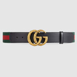 Gucci Web belt with double G buckle 409416 HE21T 8476