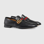 Gucci Leather loafer with Double G and Web 428609 D3VN0 1060