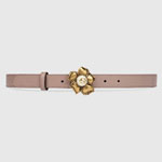 Gucci Leather belt with metal flower 431438 AP00T 5729