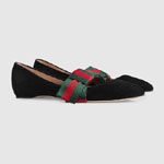 Gucci Suede ballet flat with Web bow 481183 DE860 1160