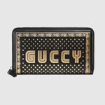 Gucci Guccy print leather zip around wallet 510488 0GUSN 1055