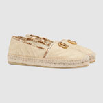 Gucci Chevron raffia espadrille with Double G 577374 GZ630 9589