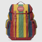 Gucci Baiadera stripe canvas backpack 625939 2CSCT 8946