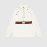 Sweatshirt With Web Gucci Label In Ivory 645320 XJDAK 9146