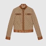 Gucci GG Canvas Jacket With Leather Trim 681034 Z8AV6 2184