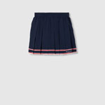 Gucci Pleated Skirt With Striped Trim In Dark Blue 691712 XKD27 4915