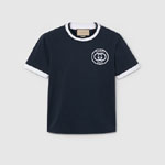 Gucci Cotton Jersey T-shirt With Embroidery In Navy 756596 XJFV8 4930