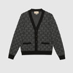 Gucci GG Wool Jacquard Cardigan In Grey 761550 XKDK5 1230