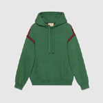 Gucci Cotton Jersey Hooded Sweatshirt In Green 768444 XJF3U 3754