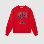 Gucci Cotton Jersey Sweatshirt With Embroidery In Red 768530 XJF3O 6429