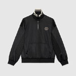 Gucci Technical Jersey Half Zip Jacket In Black 768614 XJF4A 1043