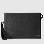 Pouch With Gucci Logo In Black Leather 771155 AABXM 1000