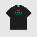 Gucci Cotton Jersey Printed T-shirt In Black 771758 XJF68 1152