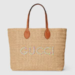 Gucci Medium straw-effect tote 779666 FAC42 9561