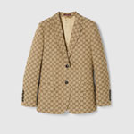 Gucci GG Canvas Jacket In Camel And Ebony 785972 ZAF4S 2190