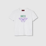 Gucci Printed Cotton Jersey T-shirt In Off White 787299 XJGS9 9280