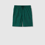 Gucci GG Print Nylon Swim Short In Dark Green 787913 XHAI6 3465