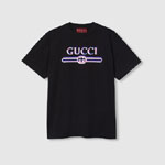 Gucci Printed Cotton Jersey T-shirt In Black 788093 XJG1J 1152