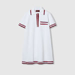 Gucci Polo Dress With Web Trim In Ivory And Red 788864 XKD26 9791